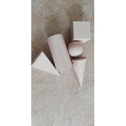 Геометрические тела (фигуры),набор 5шт, 50мм, неокрашенные  Геометрические тела (фигуры),набор 5шт, 50мм, неокрашенные