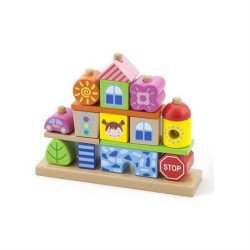 Дерев'яна пірамідка Городок, Viga Toys