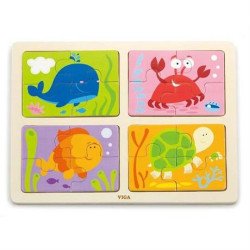 Дерев'яний пазл  Море 4 в 1, Viga Toys Дерев'яний пазл  Море 4 в 1, Viga Toys