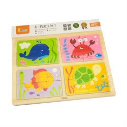 Дерев'яний пазл  Море 4 в 1, Viga Toys Дерев'яний пазл  Море 4 в 1, Viga Toys
