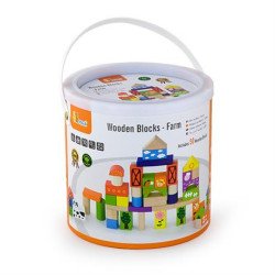 Дерев'яні кубики Ферма, 50 шт., 3 см, Viga Toys Дерев'яні кубики Ферма, 50 шт., 3 см, Viga Toys