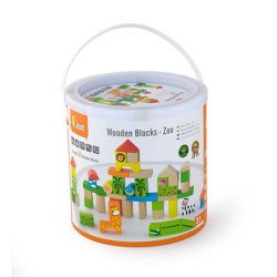 Дерев'яні кубики Зоопарк, 50 шт., 3 см, Viga Toys  Дерев'яні кубики Зоопарк, 50 шт., 3 см, Viga Toys