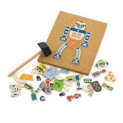 Набір для творчості Дерев'яна аплікація Робот, Viga Toys Набір для творчості Дерев'яна аплікація Робот, Viga Toys
