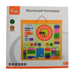 Магнітний календар з годинником, українською мовою, ТМ Viga Toys Магнітний календар з годинником, українською мовою, ТМ Viga Toys