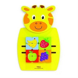 Бізіборд Жираф із фруктами, ТМ Viga Toys Бізіборд Жираф із фруктами, ТМ Viga Toys