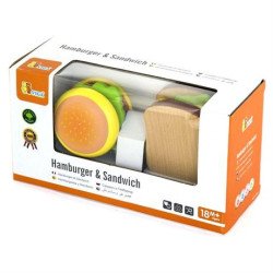 Іграшкові продукти Дерев'яні гамбургер і сендвіч ,Viga Toys Іграшкові продукти Дерев'яні гамбургер і сендвіч ,Viga Toys