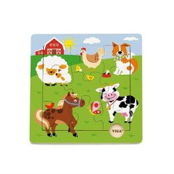 Дерев'яний пазл Звірята на фермі , Viga Toys  Дерев'яний пазл Звірята на фермі , Viga Toys
