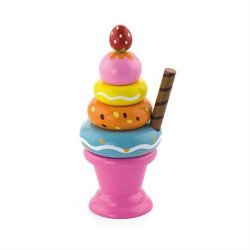Іграшкові продукти Дерев'яна пірамідка-морозиво, рожевий, ТМ Viga Toys Іграшкові продукти Дерев'яна пірамідка-морозиво, рожевий, ТМ Viga Toys