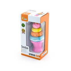 Іграшкові продукти Дерев'яна пірамідка-морозиво, рожевий, ТМ Viga Toys Іграшкові продукти Дерев'яна пірамідка-морозиво, рожевий, ТМ Viga Toys