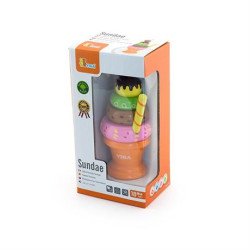 Іграшкові продукти  Дерев'яна пірамідка-морозиво, помаранчевий, Viga Toys Іграшкові продукти  Дерев'яна пірамідка-морозиво, помаранчевий, Viga Toys