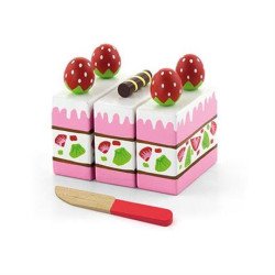 Іграшкові продукти Дерев'яний полуничний торт, Viga Toys Іграшкові продукти Дерев'яний полуничний торт, Viga Toys