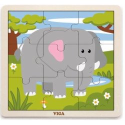 Дерев'яний пазл Слоник, 9 ел., Viga Toys Дерев'яний пазл Слоник, 9 ел., Viga Toys