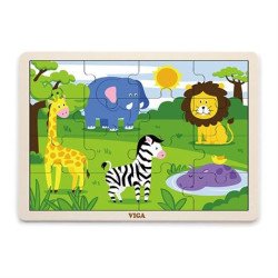 Дерев'яний пазл в Африці, 16 ел., Viga Toys Дерев'яний пазл в Африці, 16 ел., Viga Toys