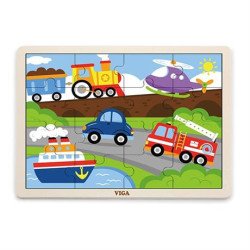 Дерев'яний пазл Viga Toys Транспорт, 16 ел. Viga Toys Дерев'яний пазл Viga Toys Транспорт, 16 ел. Viga Toys