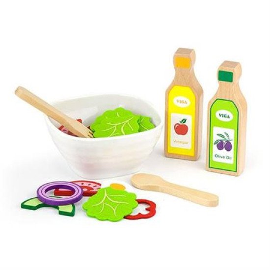 Іграшкові продукти Набір для салату з дерева, 36 ел., Viga Toys