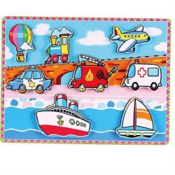 Дерев'яна рамка-вкладиш  Транспорт, Viga Toys Дерев'яна рамка-вкладиш  Транспорт, Viga Toys