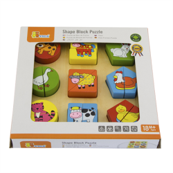 Дерев'яний пазл-сортер Фігури і звірята, Viga Toys Дерев'яний пазл-сортер Фігури і звірята, Viga Toys