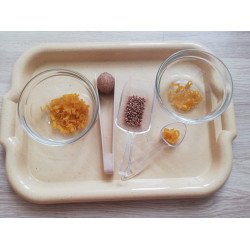 Полный комплект для пересыпания,переливания, перекладывания (поднос, 2 фарфоровые салатниц,ы лопатка, ложечка и пинцет)