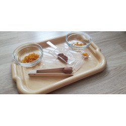 Полный комплект для пересыпания,переливания, перекладывания (поднос, 2 фарфоровые салатниц,ы лопатка, ложечка и пинцет)