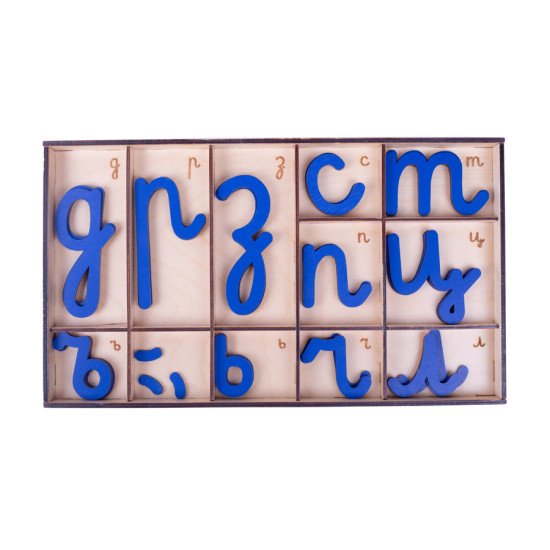 Макетниця комплект з рухомим дерев'яним алфавітом російська, Монтессорі