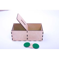 Коробочка з відкидною кришкою та монеткою Коробочка з відкидною кришкою та монеткою