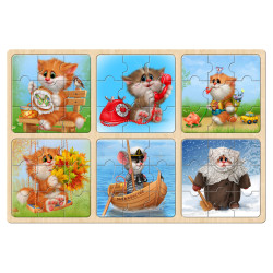 Набір розрізних пазлів: : Котики та мишеня, ТМ "Ань-Янь"