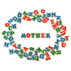 Набір. Англійська абетка на магнітах 72 літери, ТМ Komarovtoys