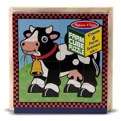 Дерев'яні кубики на платформі "Ферма", Melissa&Doug