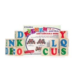 Кубики. Англійська абетка 12шт. ТМ Komarovtoys Кубики. Англійська абетка 12шт. ТМ Komarovtoys