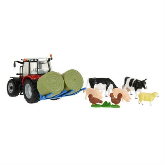 Набір Модель трактора Massey Ferguson 5612 з вилами та фігурками 1:32, Britains
