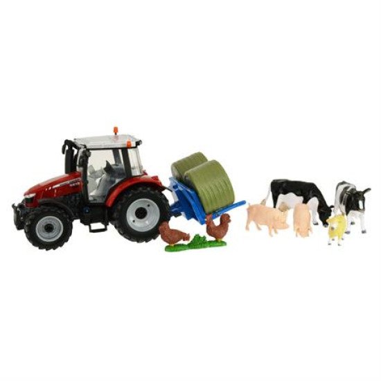 Набір Модель трактора Massey Ferguson 5612 з вилами та фігурками 1:32, Britains