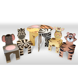 Комплект стіл круглий + 4 стільця "Сафарі", ТМ Даруся