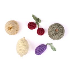 Набір в'язаних фруктів, 5 шт Набір в'язаних фруктів, 5 шт