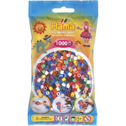 Термомозаїка. Набір кольорових намистин MIDI 5+, 1000шт, 22 кольора, Hama 