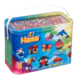Термомозаїка. Набір кольорових намистин MIDI 5+, 30000шт, 22 кольора, Hama
