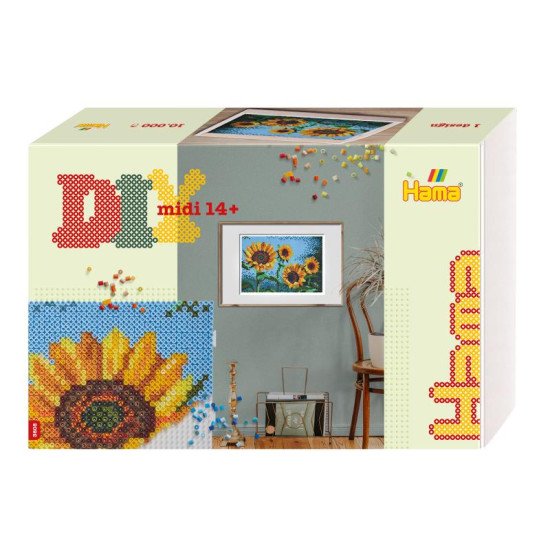 Термомозаїка Великий набір Мистецтво Соняшники Midi 5+, HAMA Термомозаїка Великий набір Мистецтво Соняшники Midi 5+, HAMA