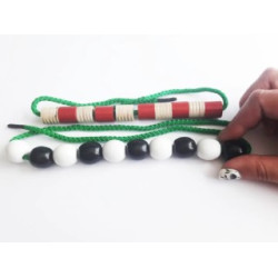 Шнурівка. Буси в дерев'яній коробці. Набір для рахунку, HEGA