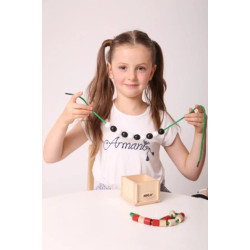 Шнурівка. Буси в дерев'яній коробці. Набір для рахунку, HEGA