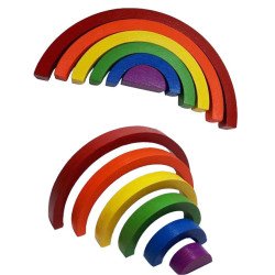 Дерев'яна ВЕСЕЛКА 6 кольорів збірна головоломка-пазл конструктор для дітей, Hega Дерев'яна ВЕСЕЛКА 6 кольорів збірна головоломка-пазл конструктор для дітей, Hega