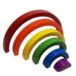 Дерев'яна ВЕСЕЛКА 6 кольорів збірна головоломка-пазл конструктор для дітей, Hega Дерев'яна ВЕСЕЛКА 6 кольорів збірна головоломка-пазл конструктор для дітей, Hega