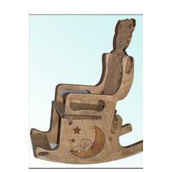 Крісло-гойдалка Медведик дерев'яний вінтаж, HEGA