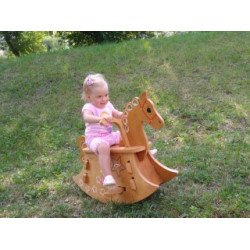 Гойдалка дерев'яна Конячка яскрава з розписом з усіх сторін, Hega