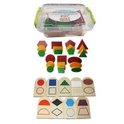 Набір дидактичного матеріалу Основні геометричні фігури з посібником, HEGA Набір дидактичного матеріалу Основні геометричні фігури з посібником, HEGA