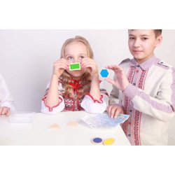 Набір дидактичного матеріалу Основні геометричні фігури з посібником, HEGA Набір дидактичного матеріалу Основні геометричні фігури з посібником, HEGA