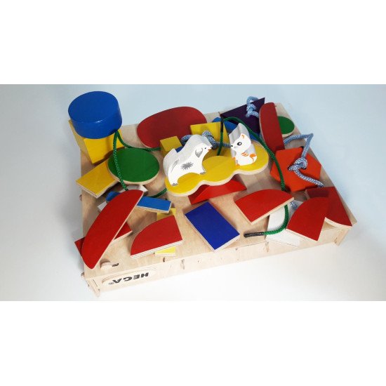 Набір Монтессорі 2 ігровий розвиваючий кольоровий в коробці 32 елементів, HEGA