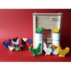 Набір Монтессорі Станція №2 для рахунку і сортування Курник, HEGA