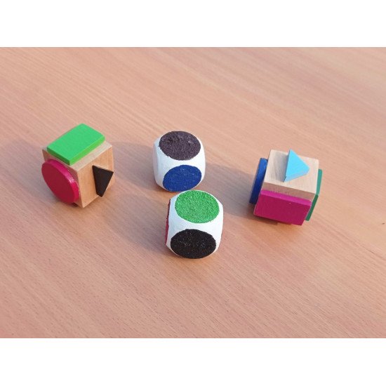 Кубики кольори та геометричні форми за методикою Монтессорі, HEGA