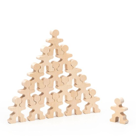 Дерев'яний конструктор "Маленькі чоловічки", (15 деталей),  Lam Toys