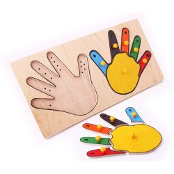 Рамка-вкладиші Руки математика 12 деталей, Lam Toys  Рамка-вкладиші Руки математика 12 деталей, Lam Toys