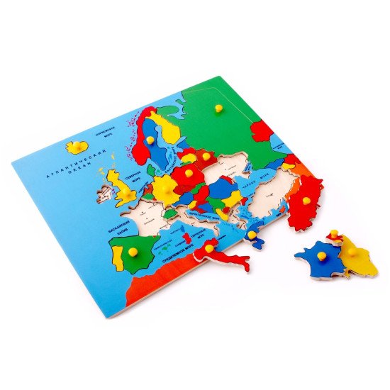 Рамки и вкладыши. Карта Европы (на русском), LAM Toys